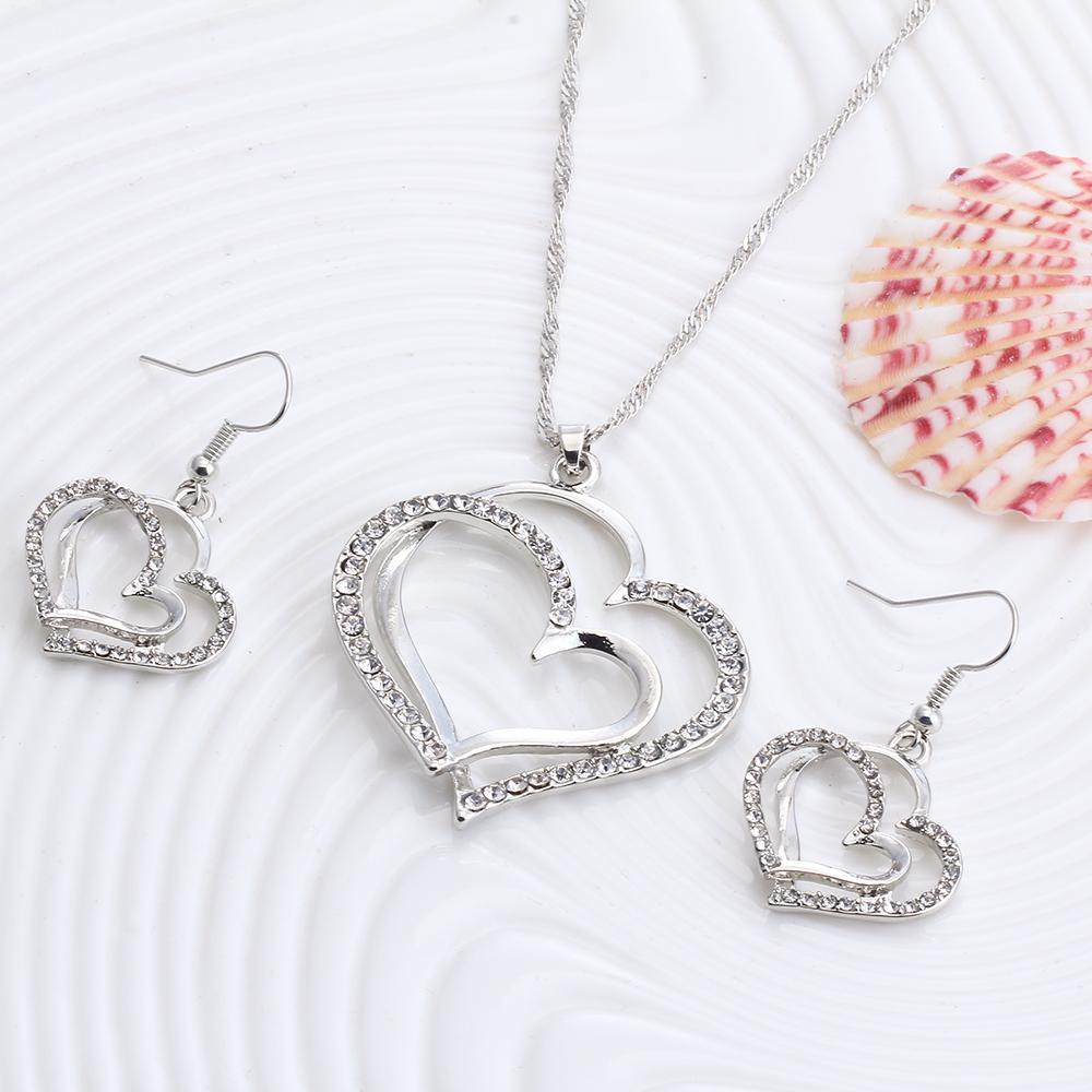 Romantic Heart Shape Crystal Earrings 